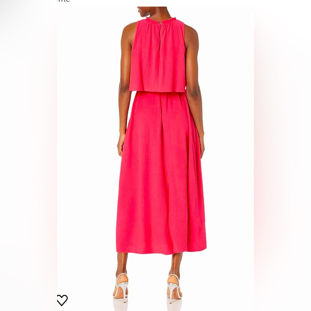 NWT Calvin Klein Hot Pink Ruffle Midi Dress
